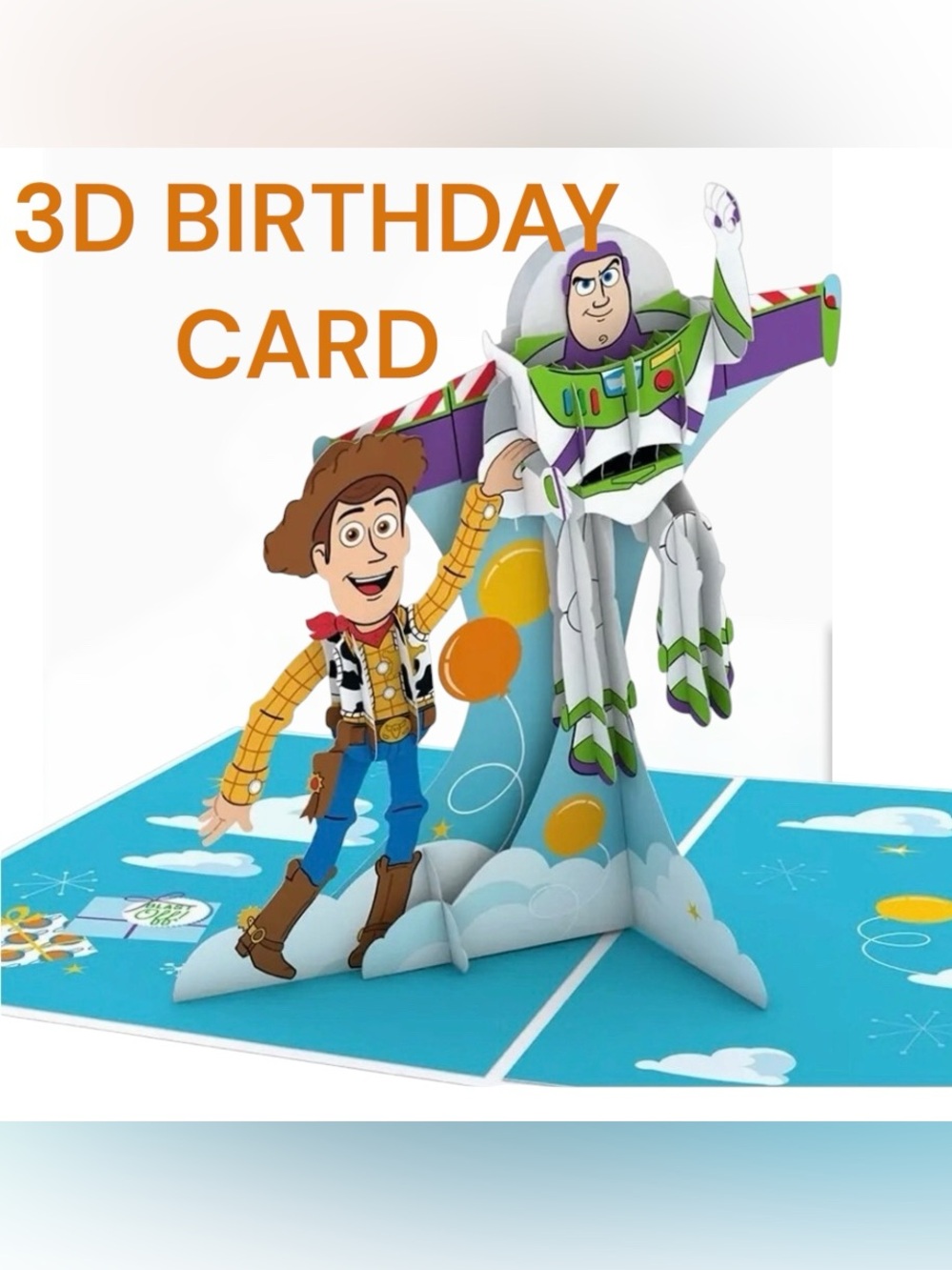 Buzz Lightyear & Woody Pop-Up Kids 3-D Birthday Card.